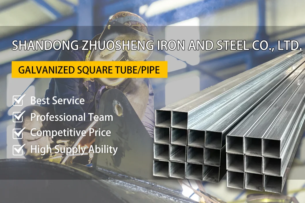 Hot Dipped Zinc Coating 40*40mm En10255 Schedule 40 Cold Rolled Galvanised Steel Round Tube Pipe/Gi Galvanized Welded Seamless Square Steel Pipe for Scaffolding