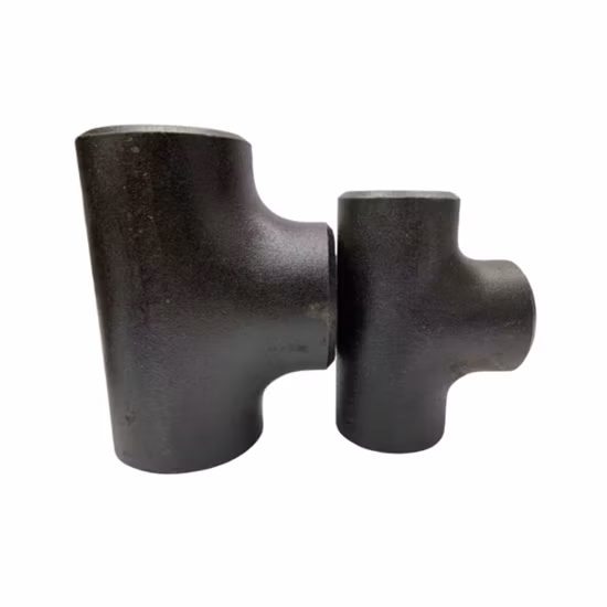 Seamless Round Carbon Steel Black Mild Pipe Fitting Seamless Equal Golf Butt Welded Brass Electrofusion Straight Reducing Tee