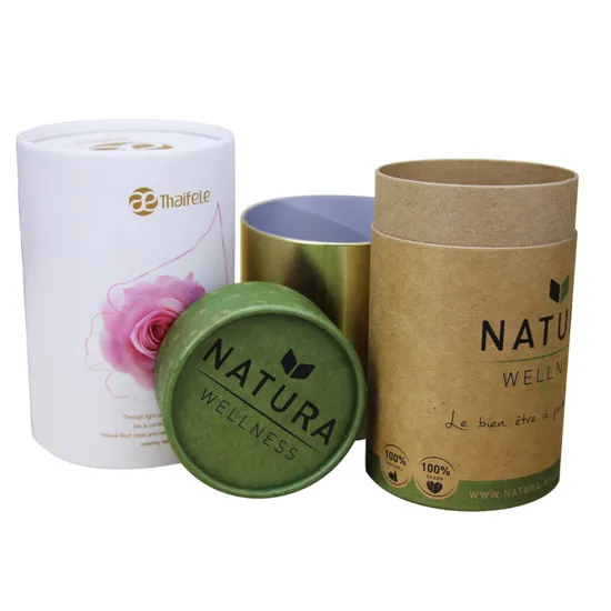 Fashion Design Black Cylinder Box Cardboard Gift Packaging Boxes Perfume Paper Tube