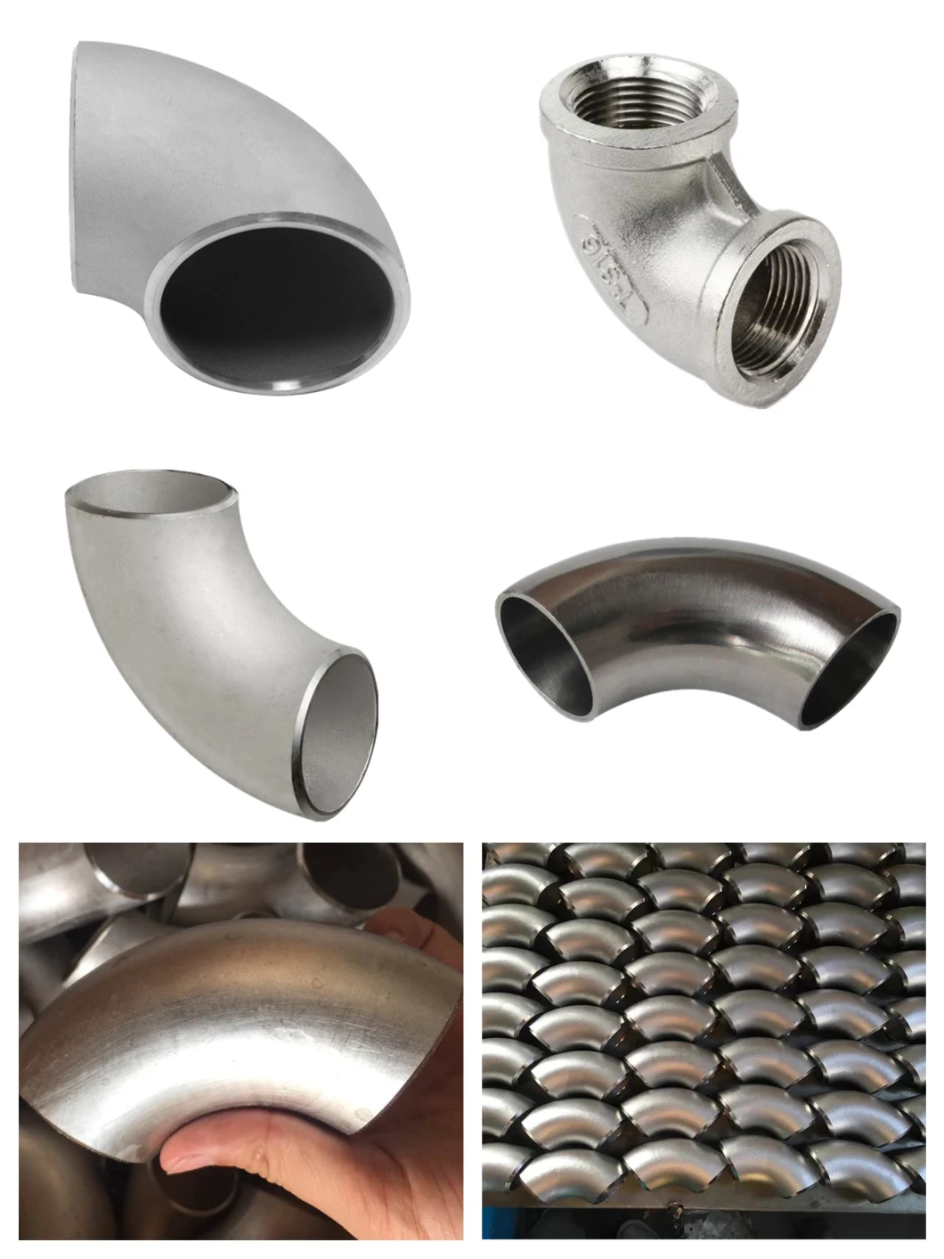 SS304 316 Stainless Steel 90 180degree Pipe Fitting Elbow